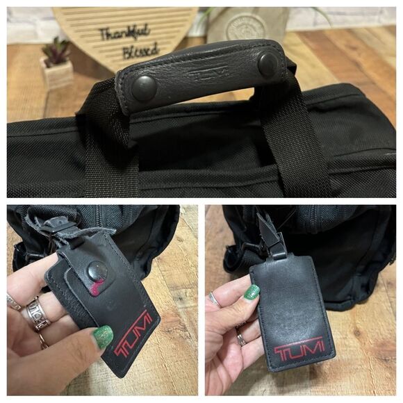 TUMI USA ALPHA BLACK BALLISTIC NYLON VINTAGE MESSENGER BRIEFCASE BAG - Picture 5 of 14